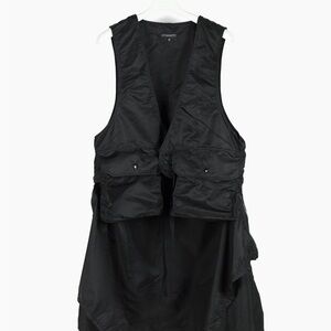 Engineered Garments Black Long Fowl Utility Vest with Detachable Skirt